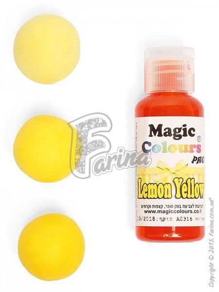 Краситель гелевый пищевой Magic Colours Pro 32г - Желтый Лимонный(Lemon Yellow)< фото цена